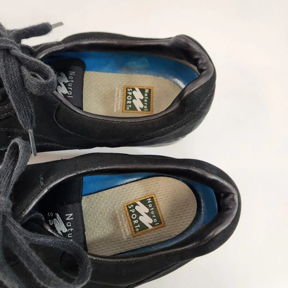 Natural Sport Womens Size 8 W Black Comfort Walking Shoes Lace Up Unworn - Picture 5 of 8